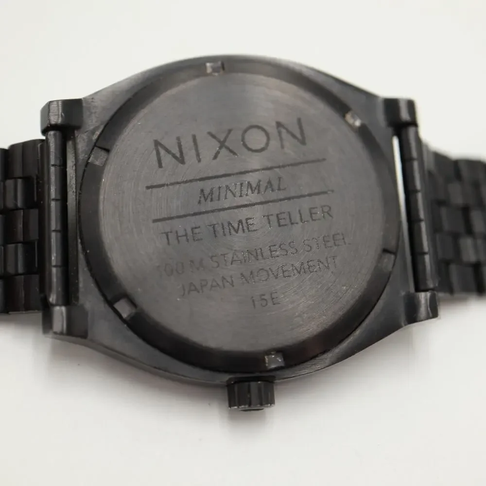 Nixon The Time Teller All Black Stealth 38mm Watch Stainless Steel w New Battery
